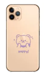iPhone12 Pro Max ケース カバー アイフォン12 プロマックス スマホケース ハードケース くまさん クマ 熊 ベアー おしゃれ かわいい イラスト シンプル 透明 クリア カラー08
