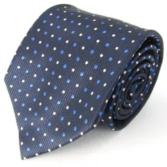 タカキュー ブランド ネクタイ ドット柄 シルク混 PO  メンズ ネイビー TAKA Q 【中古】