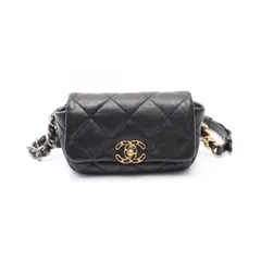 シャネル CHANEL ウエストバッグ CHANEL19 マトラッセ AS1163 ブラック レザー CHANEL19 マトラッセ チェーンショルダー レディース Used A