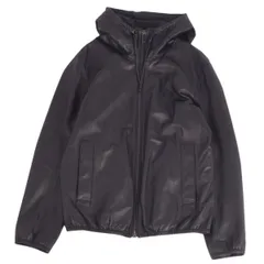 【美品】エンポリオアルマーニ ラムレザージャケット シングル 切り替え ブラック 定価20万 極美品 EMPORIO ARMANI エンポリオアルマーニ