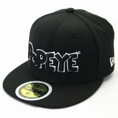 【New EraⓇ正規商品】KIDS 子供用 ニューエラ 帽子 キャップ POPEYE コラボ Youth 59FIFTY POPEYE ポパイ ロゴ ブラック (商品番号：11557919)