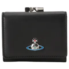 ヴィヴィアン ウエストウッド Vivienne Westwood 51010018 L001L N403 ナッパレザー がま口 三つ折り財布 ミニ財布 ブラック レディース ウォレット NAPPA LEATHER SMALL FRAME WALLET