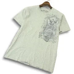 POLO JEANS COMPANY ラルフローレン 春夏 イーグル&ロゴ★ ワッペン デザイン 半袖 Tシャツ カットソー Sz.M　メンズ グレー