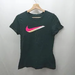 ◇ NIKE ナイキ クルーネック　ロゴワンポイント　スポーティー 半袖 Tシャツ サイズM ブラック系 レディース E  【1506300027659】