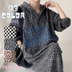 パーカー ワンピース フーディ スウェット ゆったり レオパード レディース 長袖 フード 大人カジュアル 春秋 大きいサイズ チェック 白黒 ロゴ