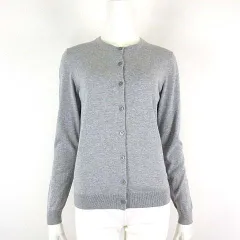 ユニクロ UNIQLO UVカット スーピマ コットン クルーネック カーディガン ニット 長袖 M グレー 美品