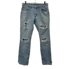Levi's 511 デニムパンツ W34 ライトブルー リーバイス ジップアップ ダメージ ジーンズ アメカジ 古着卸 アメリカ仕入 2508-152