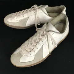 80s?/Vintage★BW SPORT/GERMAN TRAINER★ドイツ軍/レザースニーカー28.5/白×グレー/WHITE】ジャーマントレーナー/Shoes/trainers◆ci-58<sale>のサムネイル