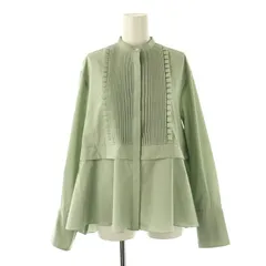 マリリンムーン Marilyn Moon Tuck frill flare washer shirt ブラウス シャツ 長袖 前開き 黄緑 /NR ■OSのサムネイル