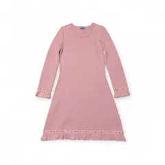 美品ブルマリン Blumarine ニット膝丈ワンピース ローズ 花柄 薔薇 美品ブルマリン Blumarine ニット膝丈ワンピース ローズ 花柄 薔薇