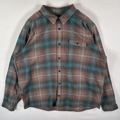 古着 パタゴニア patagonia 長袖 ネルシャツ フィヨルド マルチカラー チェック柄 大きいサイズ XXL  グリーン系 メンズ
