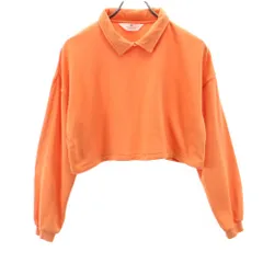 エイチアンドエム 長袖 ショート丈 スウェット 12-14A オレンジ H&M キッズ 古着 【240424】