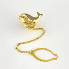 ミキモト MIKIMOTO クジラモチーフ タイタック YG イエローゴールド タイピン 鯨 タイピン K18 メンズ 【中古】のサムネイル