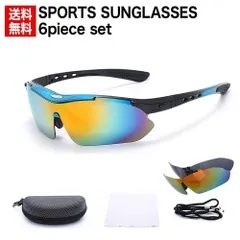 スポーツサングラス レンズ交換可 交換レンズ付き ブルー 偏光レンズ H24
