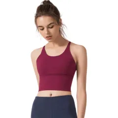 ☆ ワイン ☆ XL ☆ スポーツブラ 揺れない ヨガウェア 水陸両用 カップ付き スポーツブラ 揺れない カップ付き レディース ヨガウェア スポーツブラジャー スポブラ ブラ ブラトップ ブラジャー 見せブラ 水陸両用 ノンワイヤー
