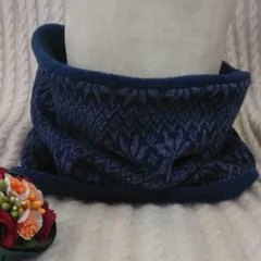 6-A　ネックウォーマー　リバーシブル　ネイビー系/ネイビー