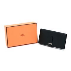 エルメス HERMES ベアンスフレ エプソン (レザー) SV金具 Y刻印 2020年 長財布 二つ折り財布 かぶせ蓋 コンチネンタルウォレット ロングウォレット H金具 メンズ レディース ノワール (ブラック) 中古 mbb26029