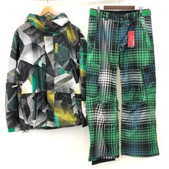 【開封未使用品】 O'NEILL オニール スノーボードウェア 上下セット ジャケットL ボトムスM 総柄 幾何学 スノボ /6 250714 01152wa◇116