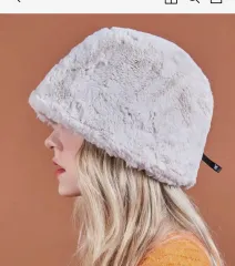 ファー バケットハット クリーム色