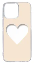 【新品未使用】iPhone15 Pro Max アイフォン15プロマックス クリア ハードケース (アイボリー) ハート窓 アレンジ くすみカラー カバー スマホケース cl-ip15promax-365