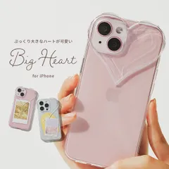 iPhone 15 15Pro 14 14Pro 13 13Pro 13mini 12 12Pro SE3 SE2 対応 大きいハート TPU クリア ケース 透明 推し活 シンプル カメラハート