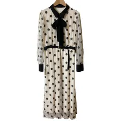 良品 23AW Diagram GRACE CONTINENTAL ダイアグラム グレースコンチネンタル ラメドット刺繍ドレス ワンピース 38サイズ アイボリー レディース 古着 中古 USED