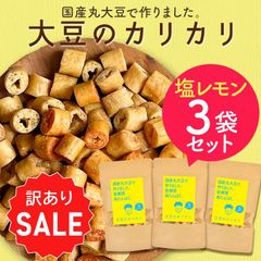 【訳ありセール・賞味期限 2024年5月22日】大豆のカリカリ【塩レモン×3袋セット】