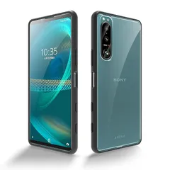 SONY Xperia 5 III 用 ケース クリア [SO-53B / SOG05] 耐衝撃 米軍MIL規格取得 SGS認証 黄ばみなし レンズ保護 滑り止め 指紋防止 ストラップホール付き エクスペリア5III 用カバー Crystal Series 1