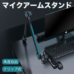 31インチ マイクアームスタンド スイベルマウントスタジオ マイクブーム アームマイク クリップ付き ゲームストリーミング ポッドキャスティング 録音用 3/8インチから5/8インチへのアダプター