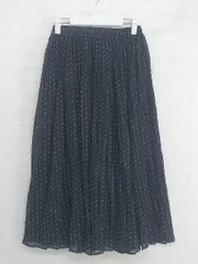 ◇ GLACIER グラシア ウエストゴム 総柄 ロング プリーツ スカート サイズS ネイビー レッド ホワイト系 レディース P  【中古】 【1209140004650】