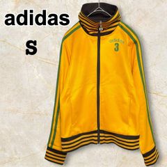 adidas アディダス レディース ジャージ ハイネック S 黄色×グリーンライン かわいいジャージ レトロ