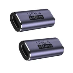 YFFSFDC USB C 中継アダプタ メス to メス USB Type C 延長アダプタ【40Gbps高速データ転送&100W/5A急速充電& 8K@60Hz映像出力】タイプ USB-C Type C 延長コネクタ USB4メス 延長コード 2個セット