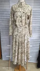 ヴィンテージ パターン ラップ ロング丈ワンピース シャツ