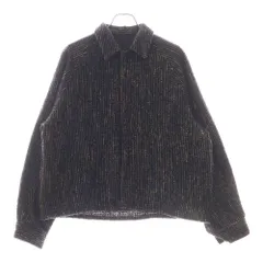 JUHA (ユハ) 24AW Loop Tweed Short Jacket ループツイード ウール ショート ボタンダウン ジャケット ネイビー 10200701-1のサムネイル