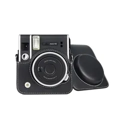 【人気商品】instax Fujifilm Mini40 For ショルダーストラップ付き Camera カメラケース ケース 40 - mini インスタントカメラ グレー チェキ Darkhorse