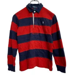 Polo Ralph Lauren 長袖 ポロシャツ 7 キッズ 130～ レッド ネイビー ハーフボタン ポロラルフローレン 古着卸 アメリカ仕入 a703-6071