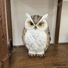 フクロウの置物 可愛い オブジェ ふくろう 鳥 とり 動物 オーナメント ガーデン ガーデニング 置物 縁起物 雑貨 小さめ ナチュラル リアル