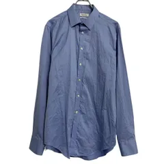 Calvin Klein 長袖 無地シャツ 16 L～ ブルー カルバンクライン ボタン カジュアルシャツ シンプル 古着卸 アメリカ仕入 a702-5712のサムネイル