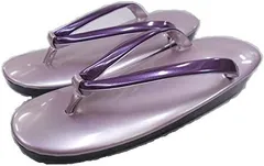 雪下草　新品　大きい草履　藤色台X紫色鼻緒　パープル　ＬＬ24-26cm　母の日にも