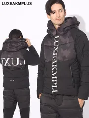 LUXEAKMPLUS (リュクスエイケイエムプラス) カモフラージュ フルジップ 中綿ジャケット LALAO23032 ブランド メンズ 男性 アウター (ブラック)