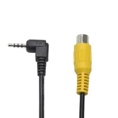 新品 2.5mm 4極 RCA 変換ケーブル 23cm wuernine L型 超ミニプラグ-ピンジャック オスメス ナビ バックカメラ など用 映像ケーブル ビデオ