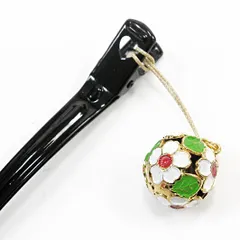 髪飾り 成人式 赤 振袖 前撮り 袴 花 黒 白 緑 ゴールド かんざし 鈴 花 鈴 桜鈴 桜 さくら 玉簪 玉かんざし クリップ ピン 帯 No.9-4793