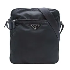 美品 PRADA プラダ ポコノナイロン ショルダーバッグ クロスボディ 斜め掛け 三角 トライアングルロゴ カバン 鞄 黒 ブラック メンズ レディース 古着 中古 USED