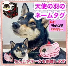 ユリウスk9 がなくてもデコれます　天使の羽　のネームタグ　刺繍名前ワッペン　ハーネス名札　キロナイアー　犬用品