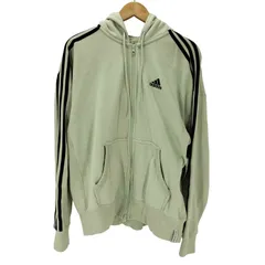アディダス adidas エッセンシャルズ プラス ルーズフィット スリーストライプス フレンチテリー フルジップ パーカー メンズ JPN：L 