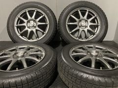 タイヤ走行短め【TOYO GARIT G5 185/65R15】スタッドレス【Humanline 15インチ 5.5J4HPCD100+50】19年製 フリード等　(MTX86)