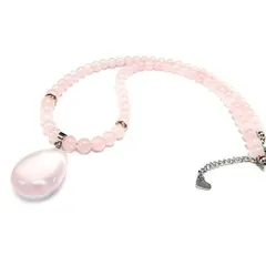 恋愛運女性天然石ローズクオーツオリジナルネックレス