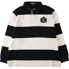 古着 ラルフローレン Ralph Lauren POLO by Ralph Lauren ボーダー柄 長袖 ラガーシャツ メンズXL相当/eaa581115