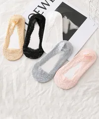 【タグ付新品未使用】[seu24zk5001bその他] 【5点セット】【22-25対応】浅履きタイプレースフットカバー