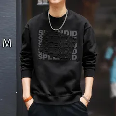 [M ]秋冬 コーデ メンズ  服 シンプル ファッション オシャレ 大人 かっこいい 大きいサイズ ストリート 紳士服  ハイエンド アメリカン レトロ レター スタンプ 長袖 スウェットシャツ トップス 